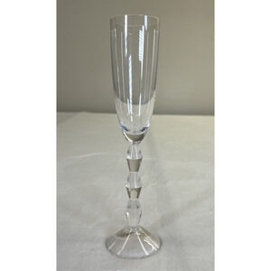 Lenox Clear Carat Fluted Glass - 10 1/2" Blown Glass Diamond Stem Bnfts Charity
